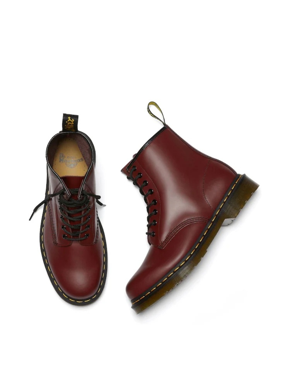 Dr. Martens 8-Eye Lace-Up Boots in Cherry
